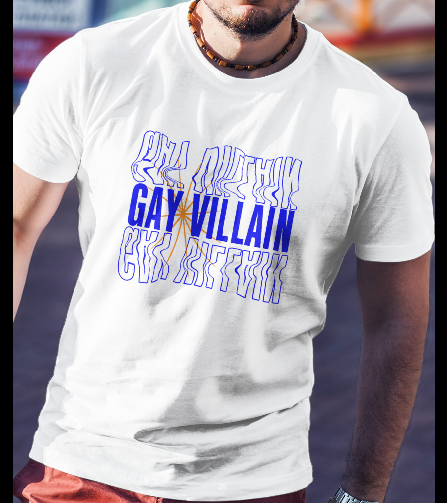 Gay Villain Reflections With Starburst Motif T-Shirt
