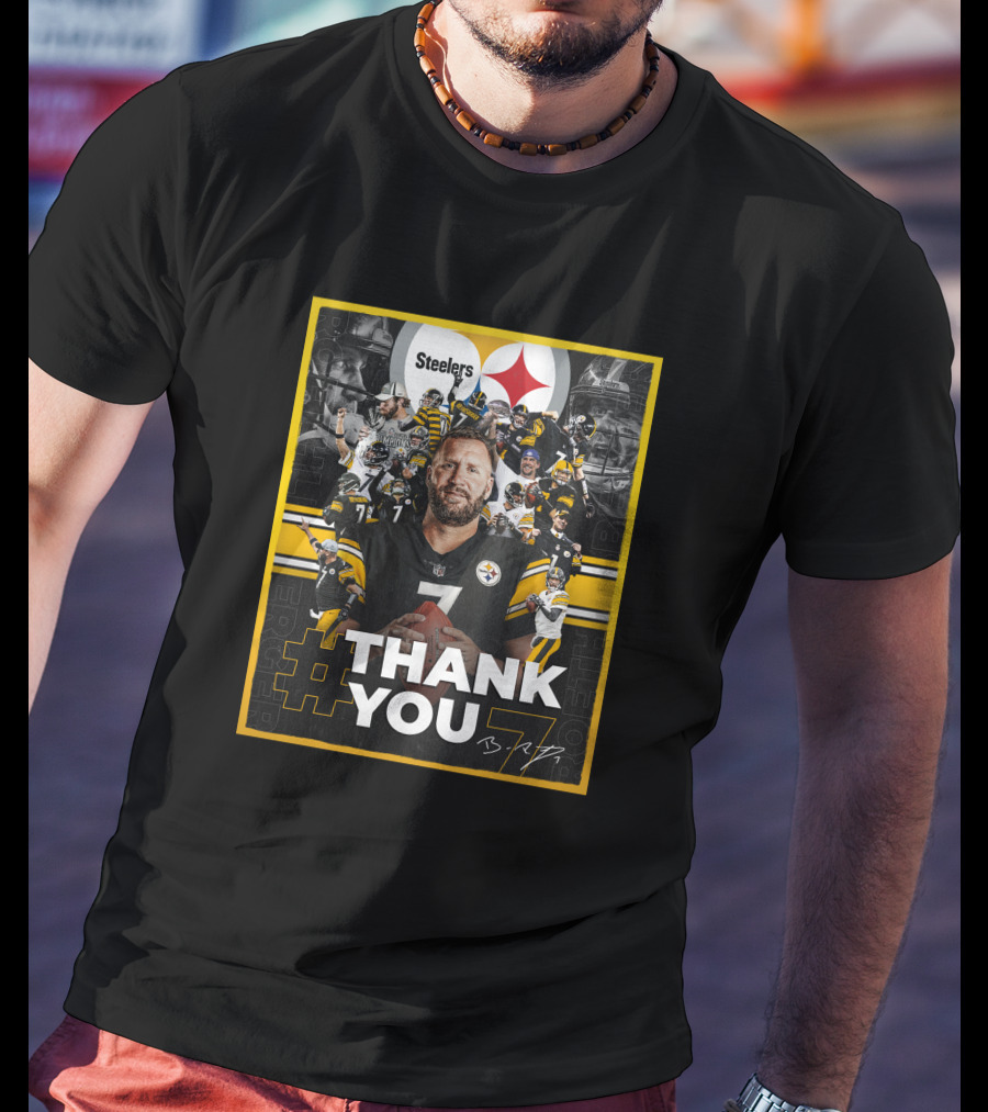 Thank You 7 Ben Roethlisberger Steelers Tribute Image T-Shirt