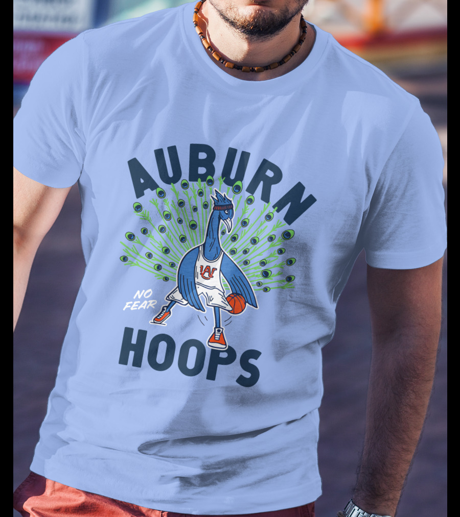Auburn Hoops Peacock Basketball No Fear T-Shirt