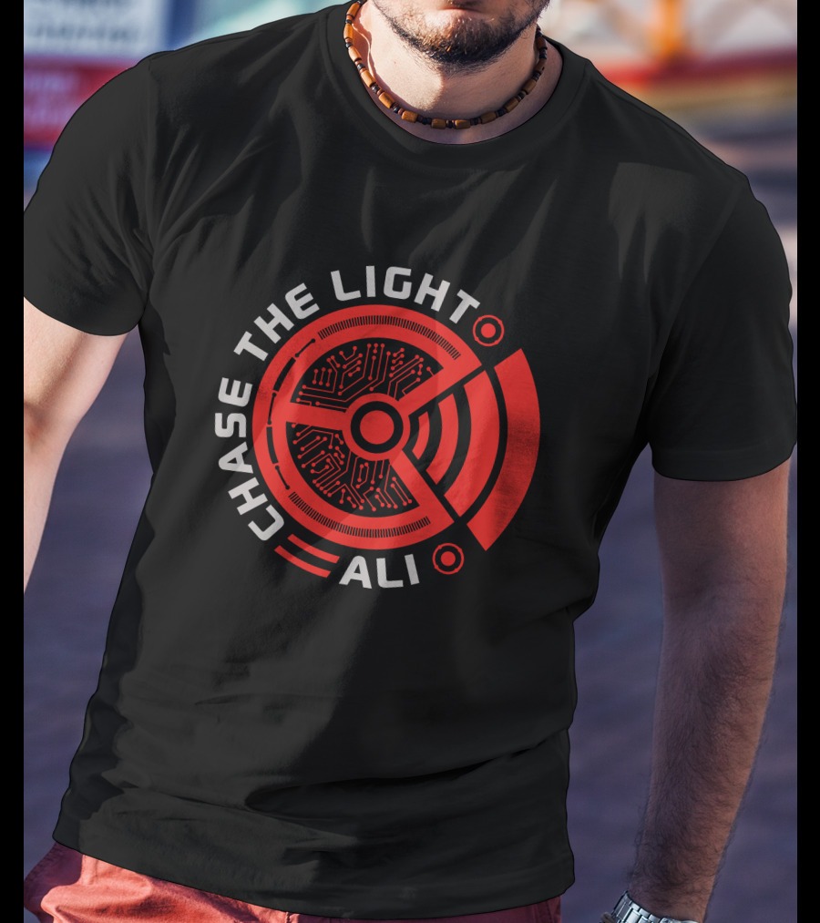 Chase The Light Ali Circuit Pattern Red Tech T-Shirt