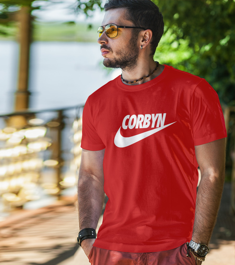 Corbyn Swoosh Parody Red T-Shirt