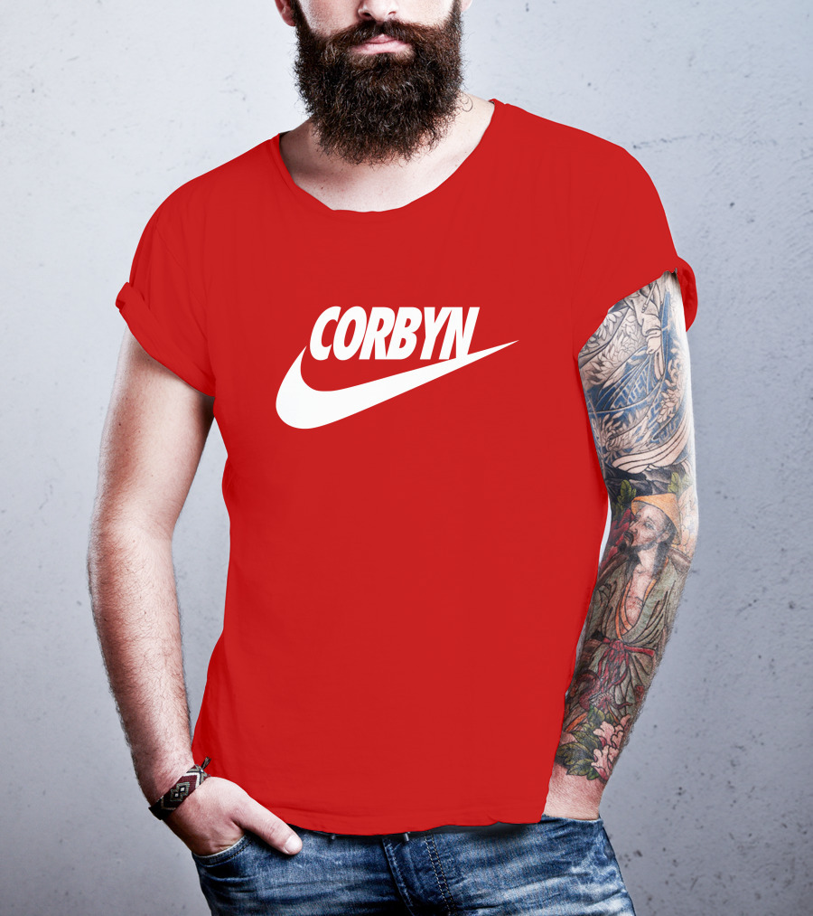 Corbyn Swoosh Parody Red T-Shirt
