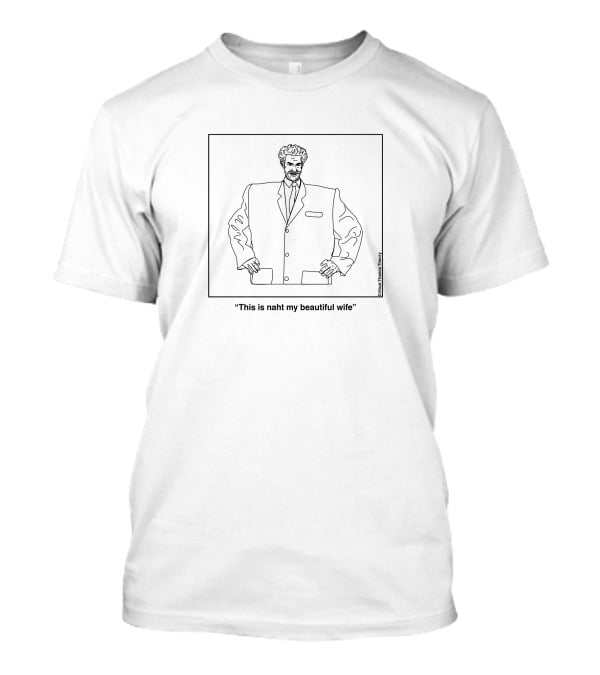 This Is Naht My Beautiful Wife Talking Heads Inspired Line Drawing T-Shirt