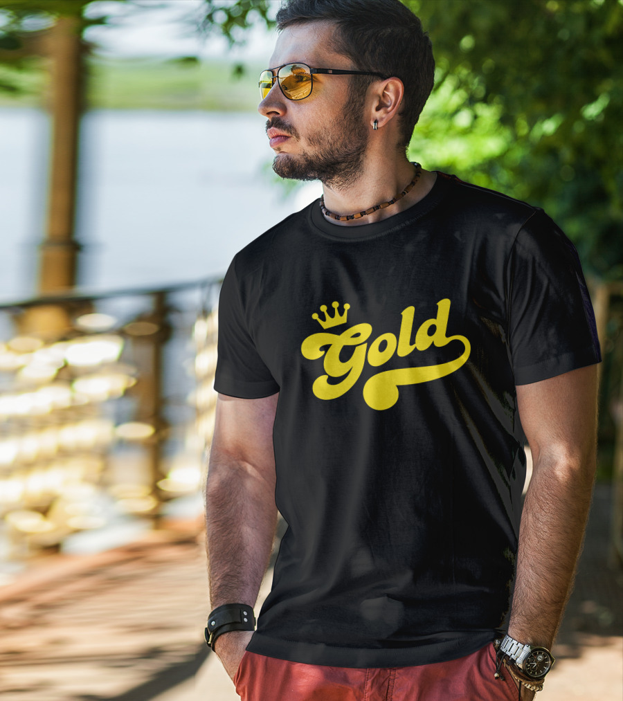 Lamar Jackson Gold Funko Crown T-Shirt