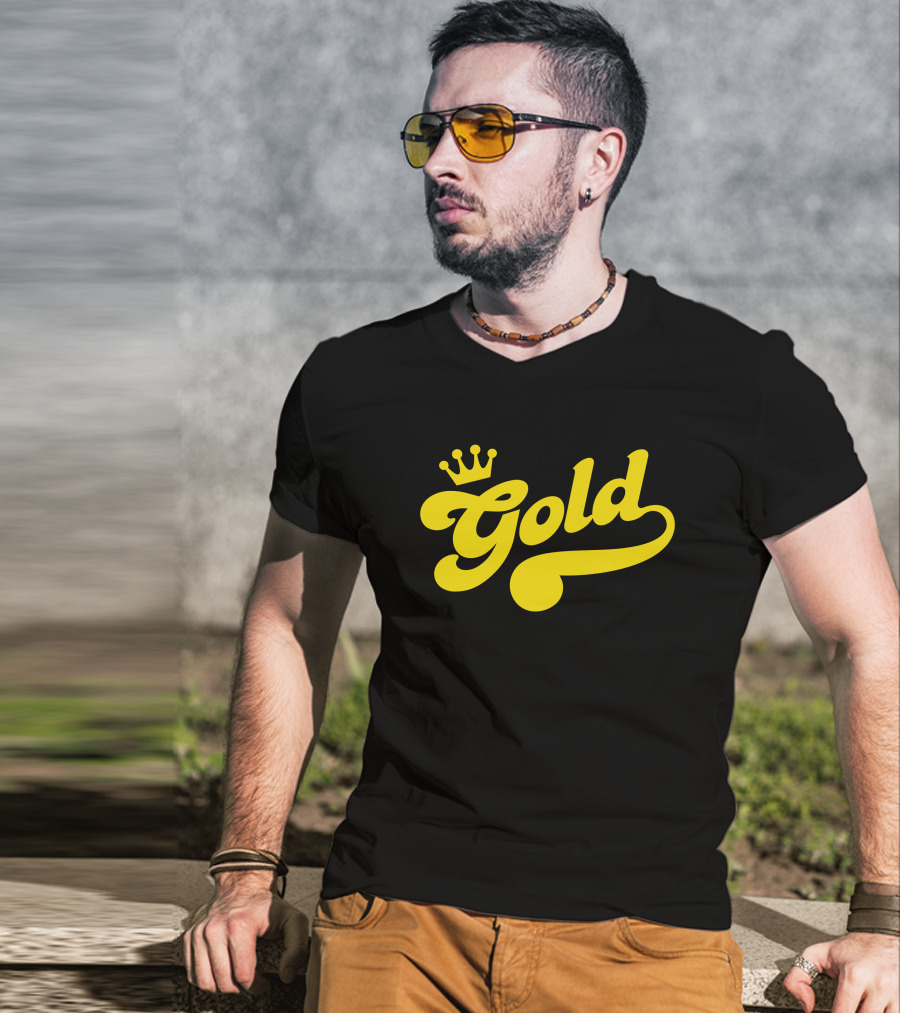 Lamar Jackson Gold Funko Crown T-Shirt