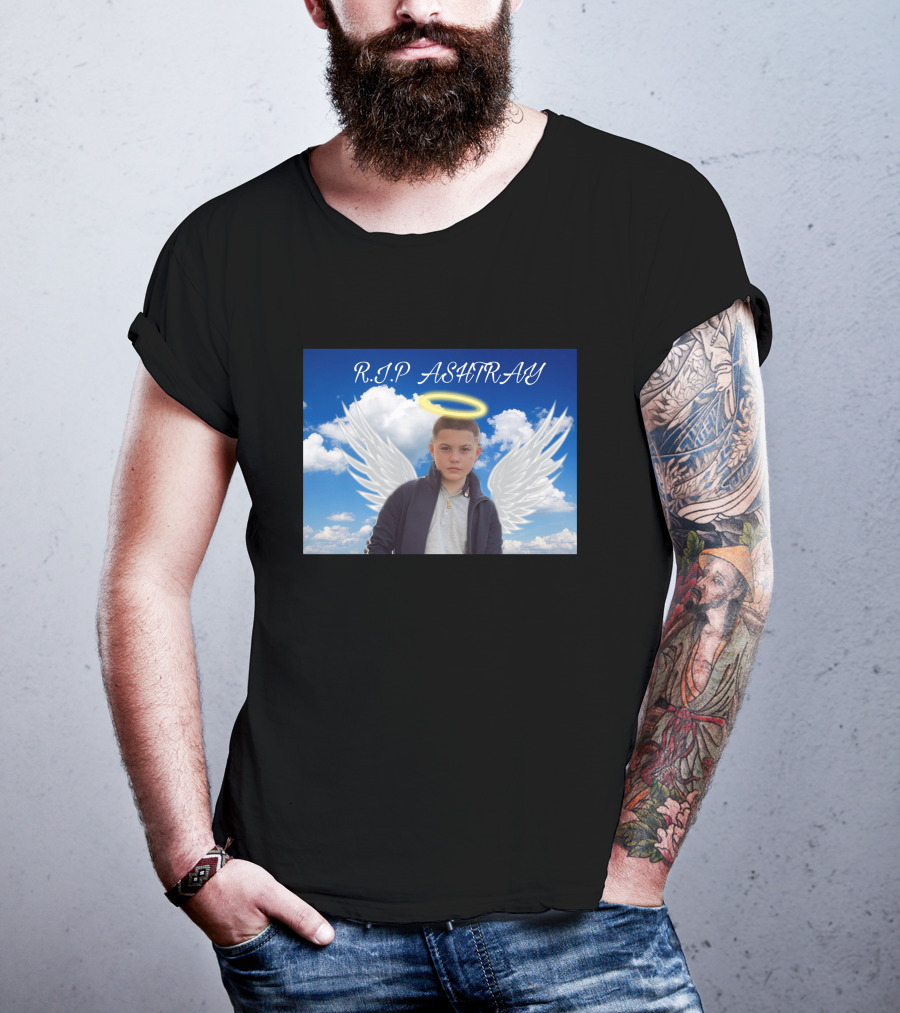 R.I.P. Ashtray Angel Wings Based Savage T-Shirt