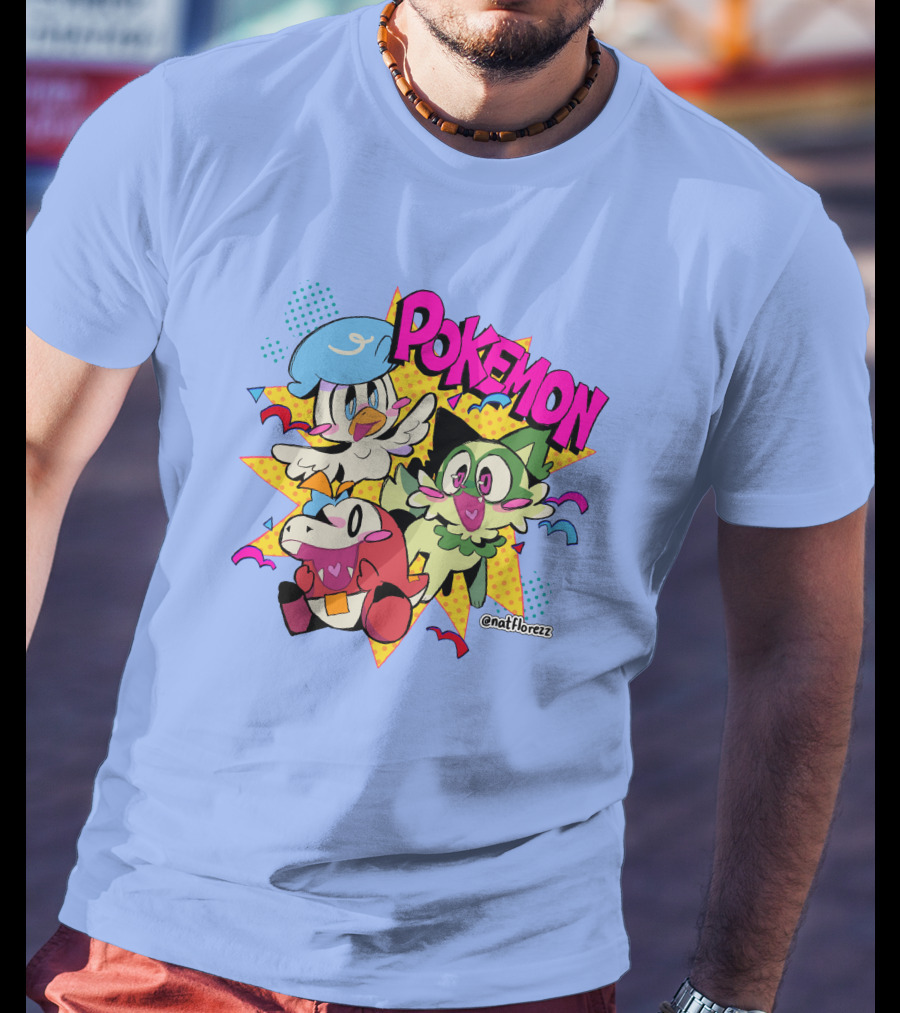 Natflorezz Pokemon Quaxly Sprigatito Fuecoco Characters T-Shirt