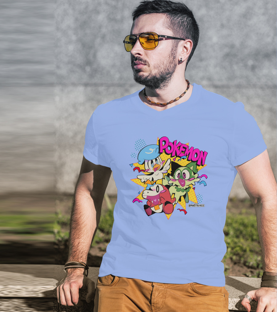 Natflorezz Pokemon Quaxly Sprigatito Fuecoco Characters T-Shirt