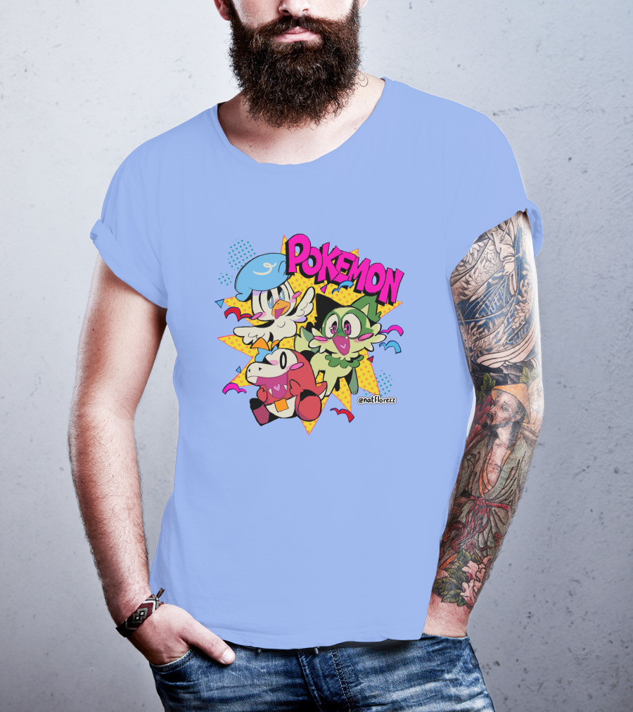 Natflorezz Pokemon Quaxly Sprigatito Fuecoco Characters T-Shirt