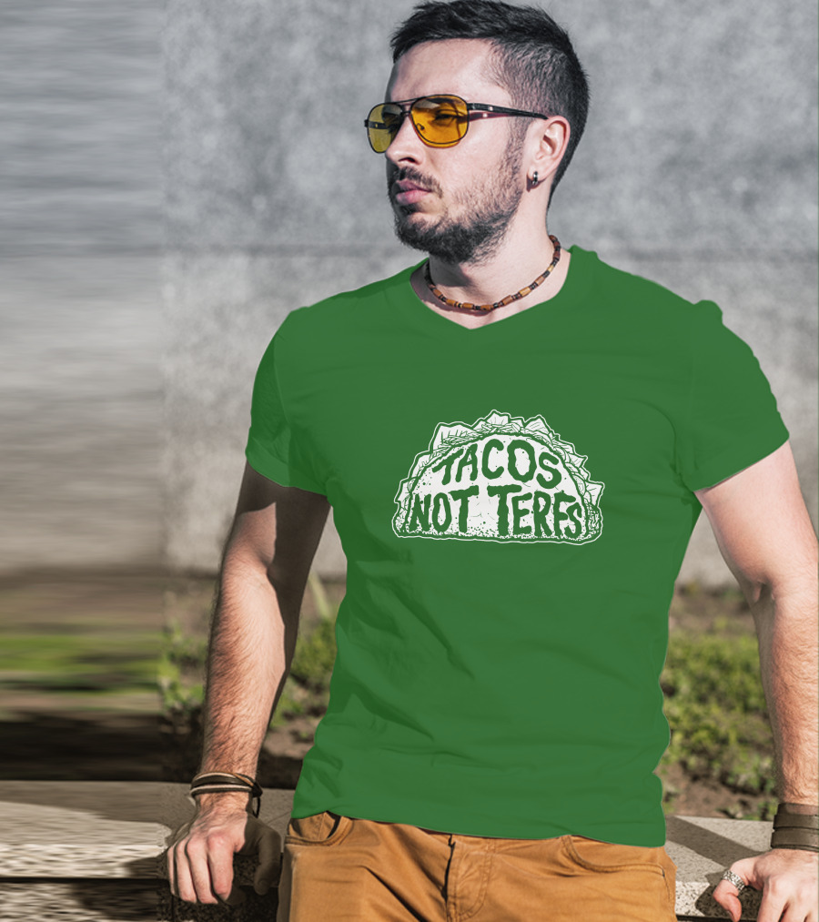 Dory Madness Tacos Not Terfs Green Background T-Shirt