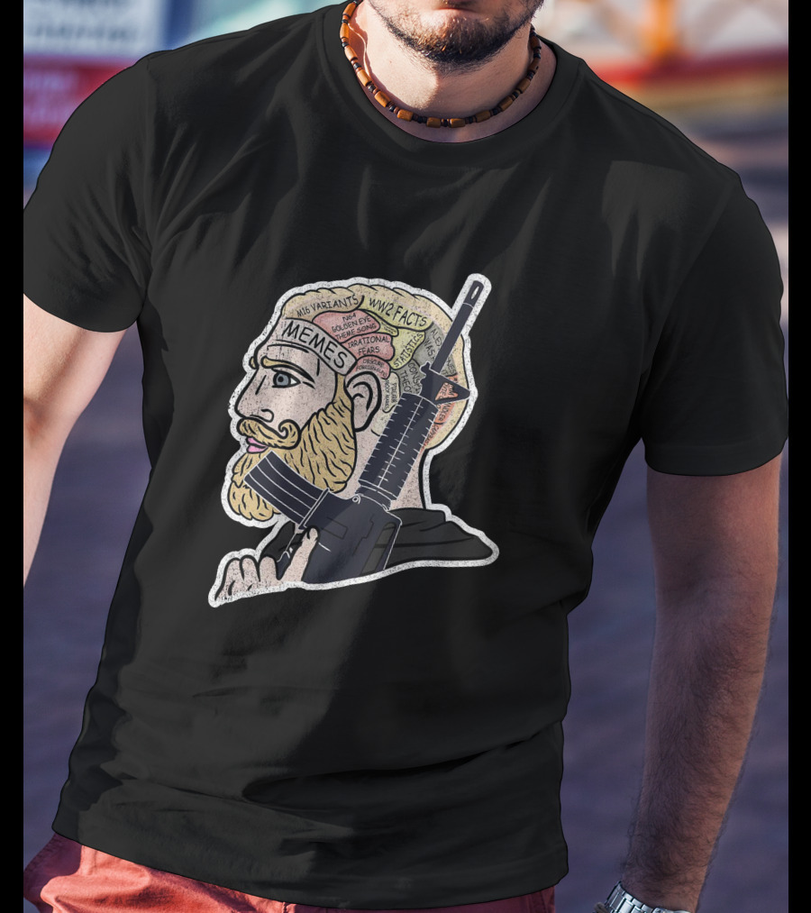 Chad Memes Phrenology Iraqveteran8888 WW2 Facts Variant Guns T-Shirt
