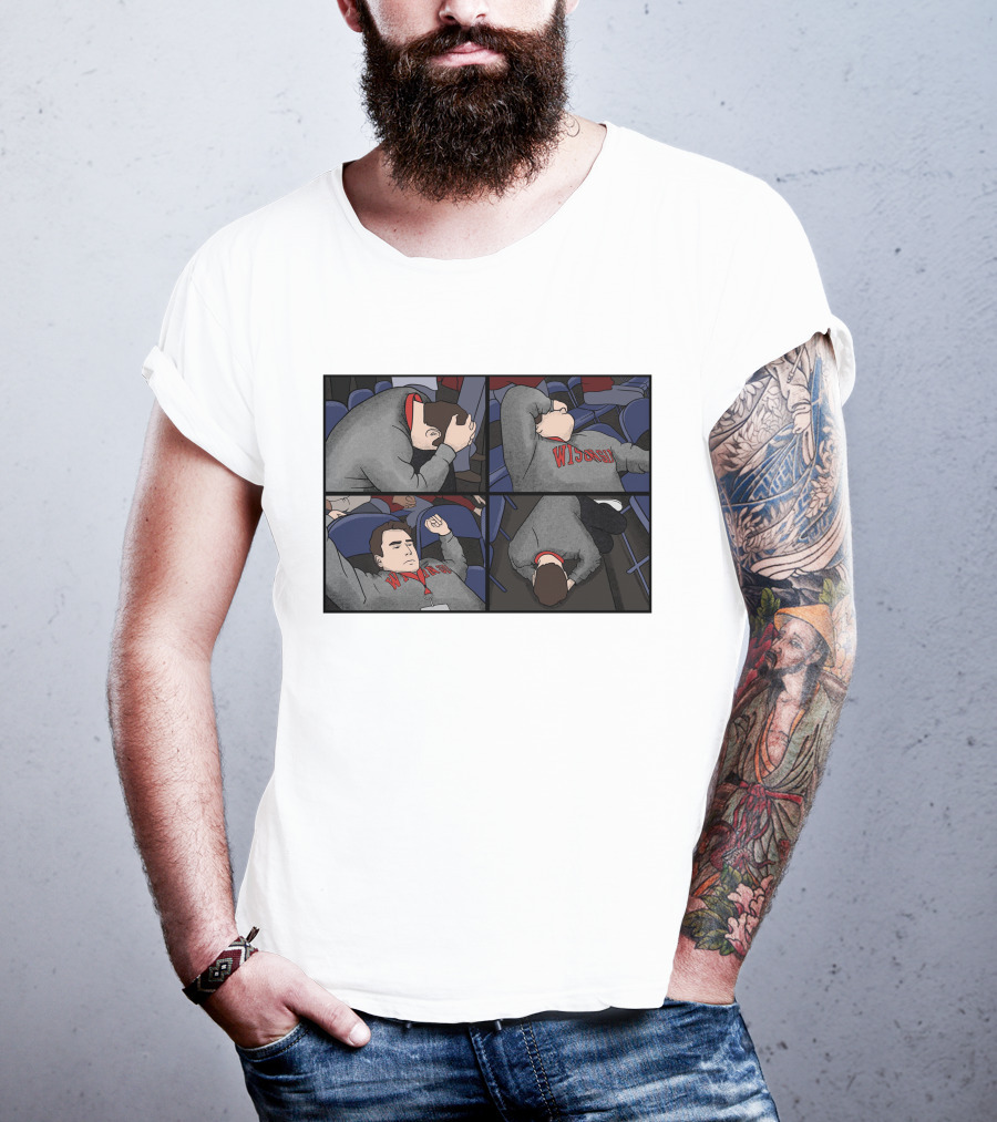 Wisconsin Sports Fan Meltdown Comic Strip Hank Lockwood T-Shirt