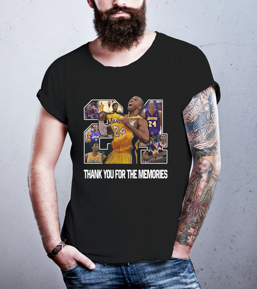 Kobe Bryant 24 Thank You For The Memories Lakers NBAcentral T-Shirt
