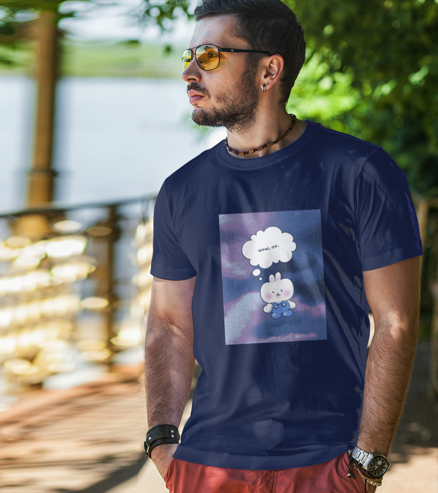 The Yetee Merch Wow Ok Thought Bubble Character T-Shirt