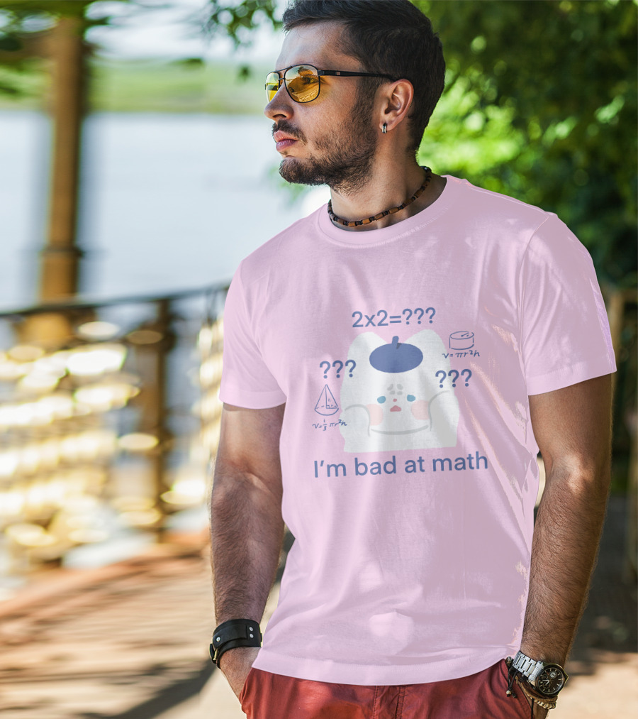 Maobabie Merch I'm Bad At Math Jennie Cat Confused By Math Equations T-Shirt