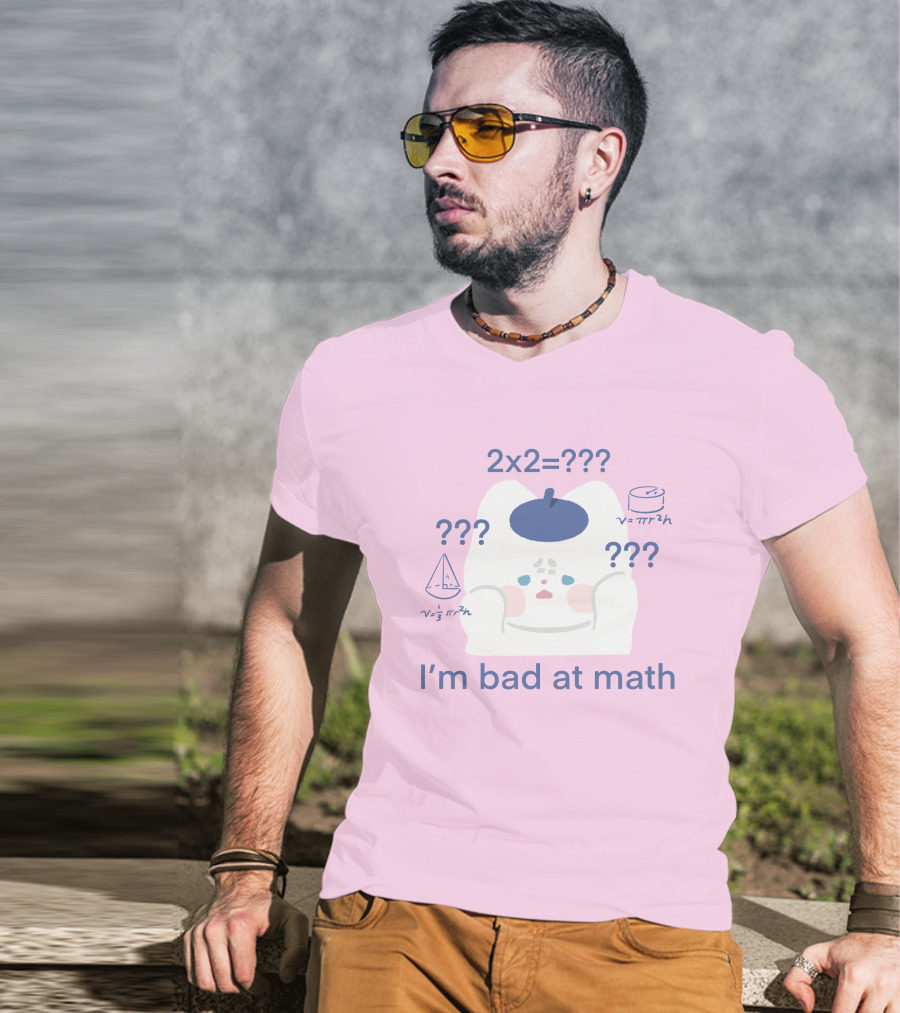 Maobabie Merch I'm Bad At Math Jennie Cat Confused By Math Equations T-Shirt