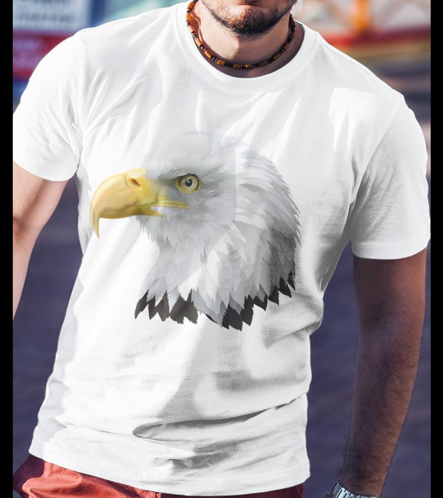 KingEagle Majestic Bald Eagle Head Detailed T-Shirt