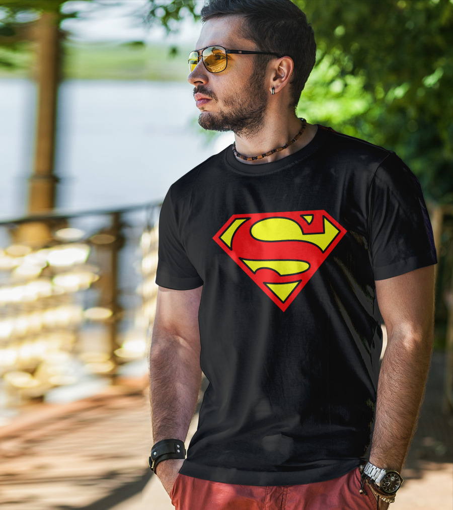 DC Comics Womens Superman Varsity Football S Shield T-Shirt