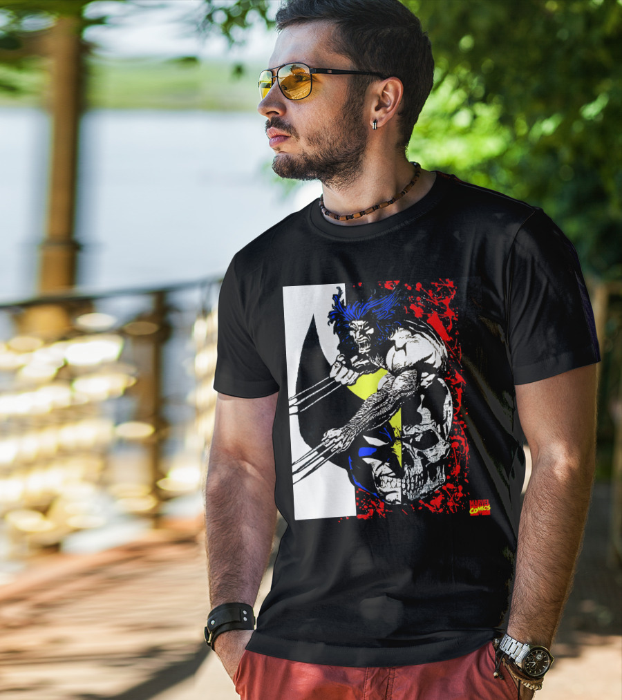 Vtg. Wolverine 1993 Marvel Comics X-Men Claws Red Skull T-Shirt