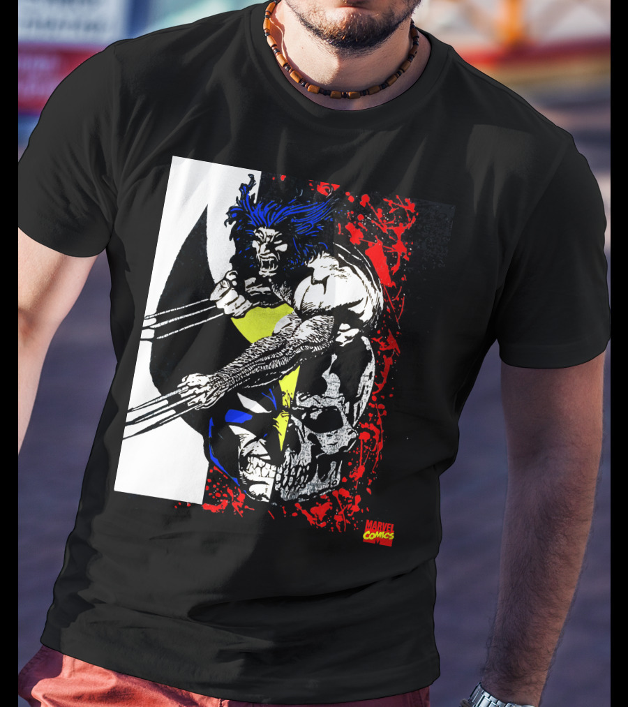Vtg. Wolverine 1993 Marvel Comics X-Men Claws Red Skull T-Shirt