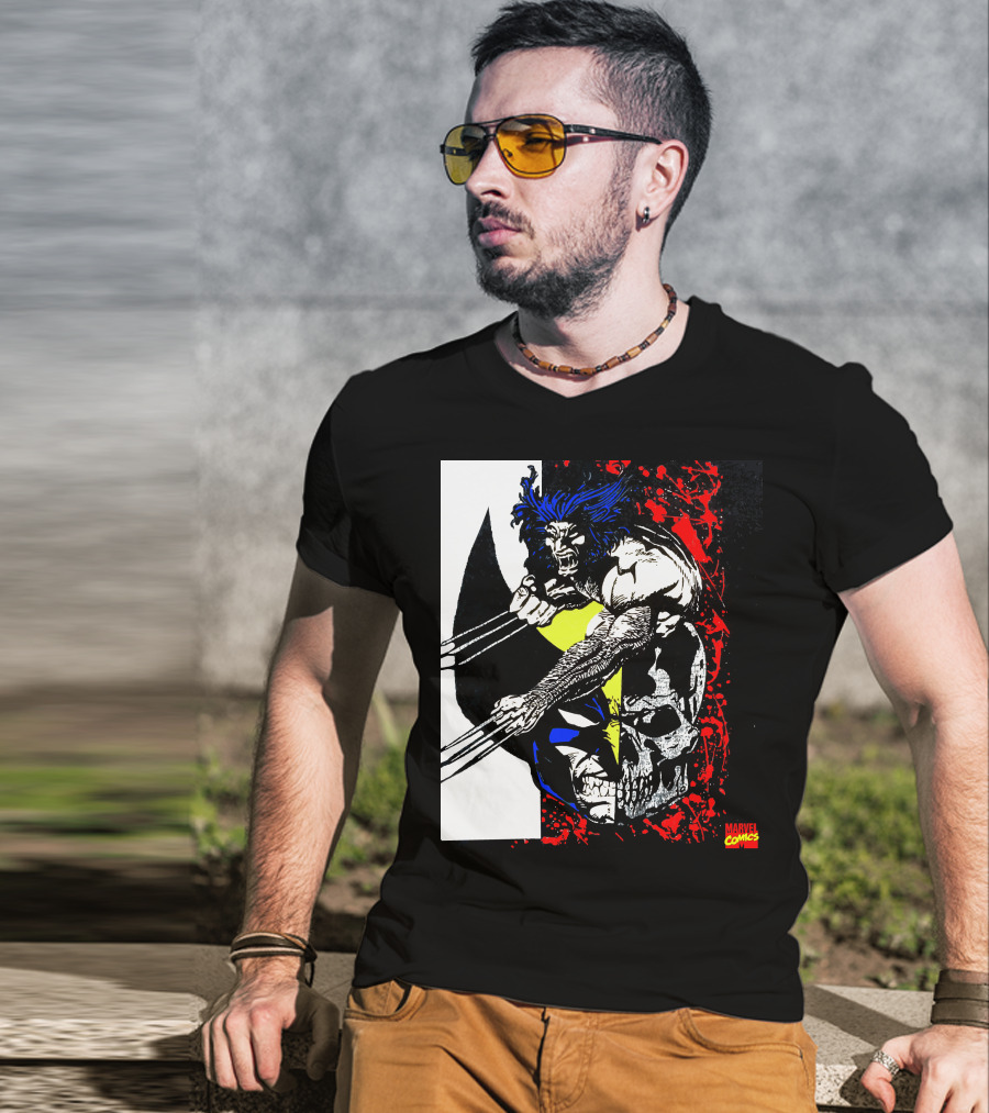 Vtg. Wolverine 1993 Marvel Comics X-Men Claws Red Skull T-Shirt