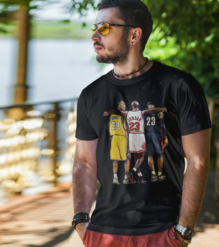 Kobe Bryant 24 Michael Jordan 23 LeBron James 23 GOAT Legendary Trio T-Shirt