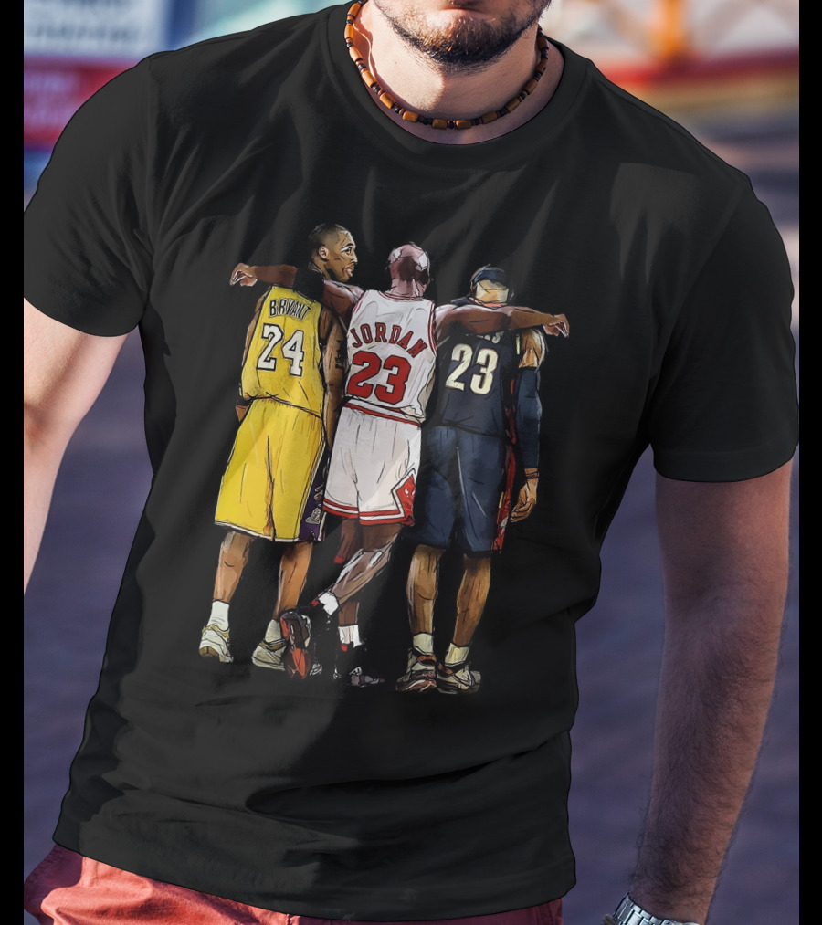 Kobe Bryant 24 Michael Jordan 23 LeBron James 23 GOAT Legendary Trio T-Shirt