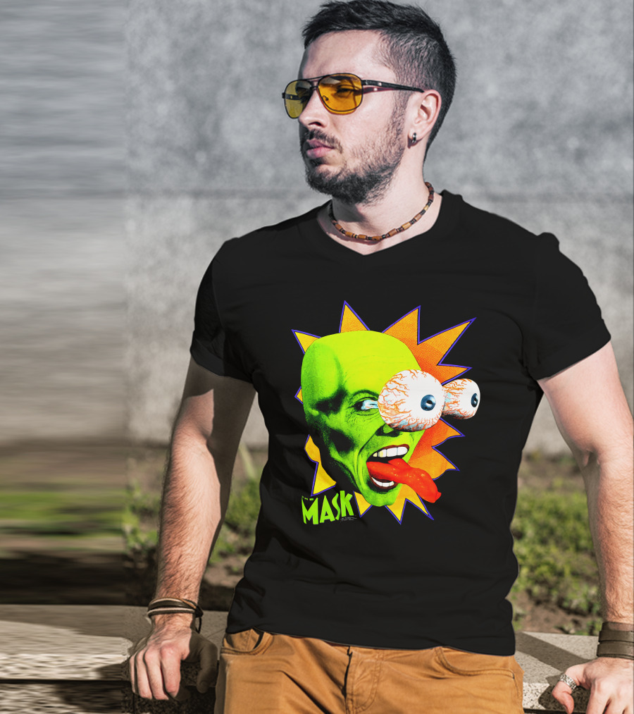 MASK Vintage Stanley Ipkiss Bug Eyes Scene Explosion T-Shirt