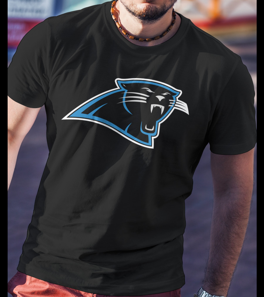 Carolina Panthers Black And Blue Logo Football Team T-Shirt