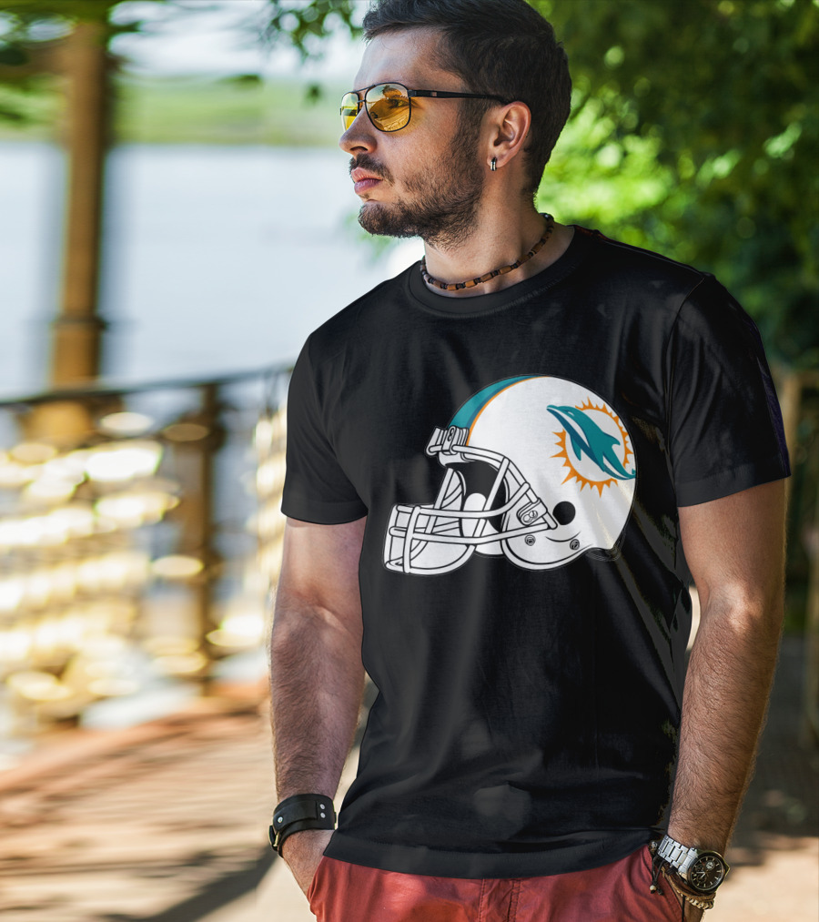 Miami Dolphins Helmet Football Team T-Shirt