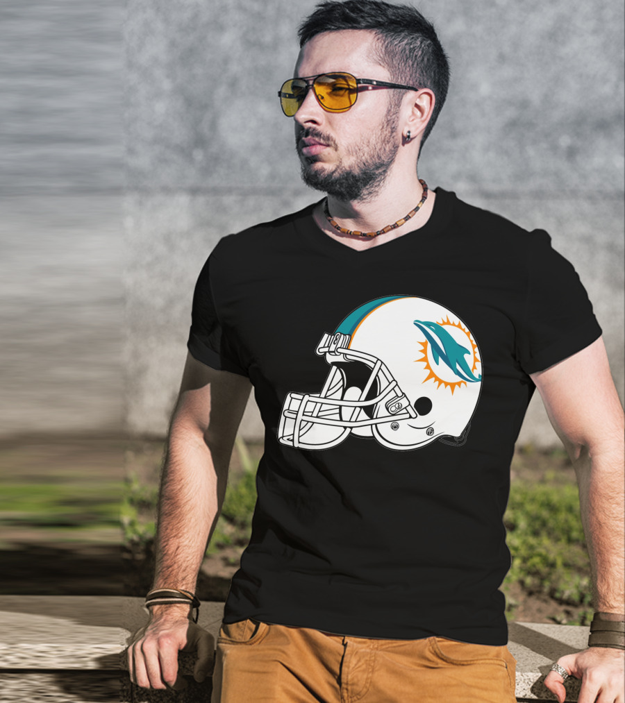 Miami Dolphins Helmet Football Team T-Shirt