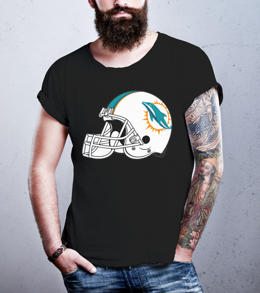 Miami Dolphins Helmet Football Team T-Shirt