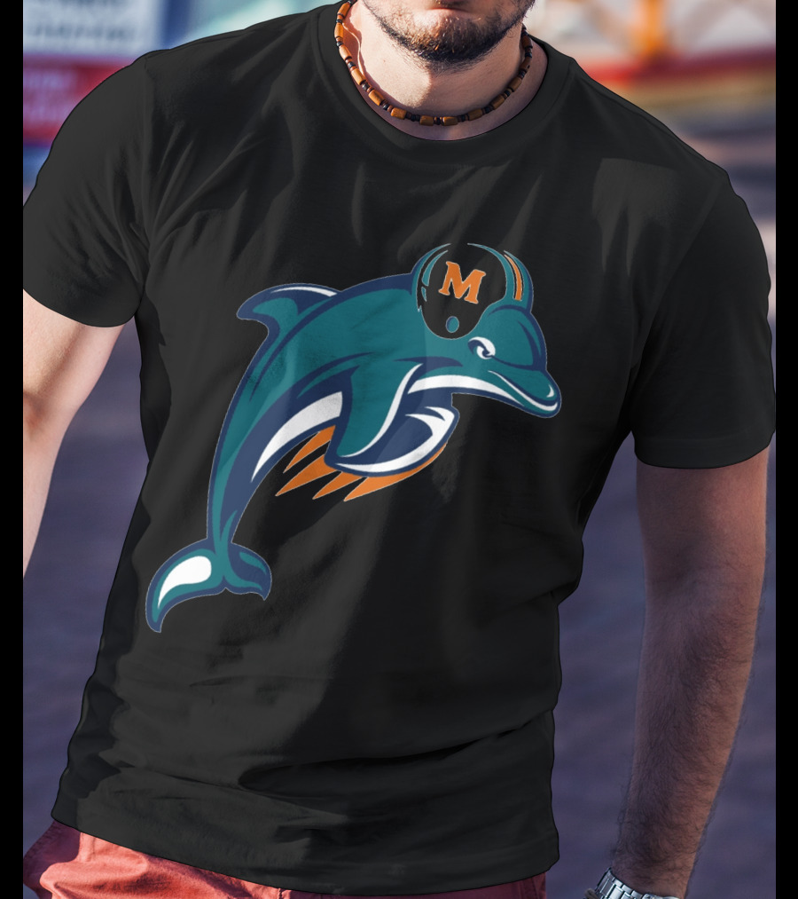 Miami Dolphins Football Team Logo With Helmet T-Shirt