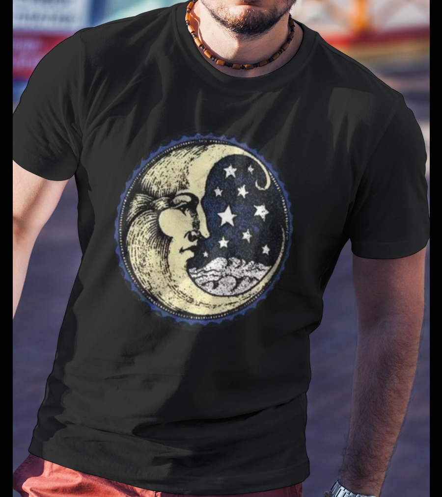 Vintage Celestial MoonMan With Stars And Face T-Shirt