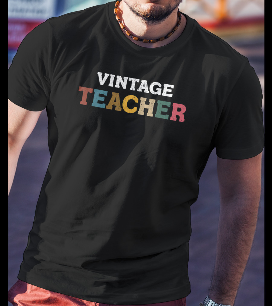 Vintage Teacher Colorful Back To School T-Shirt