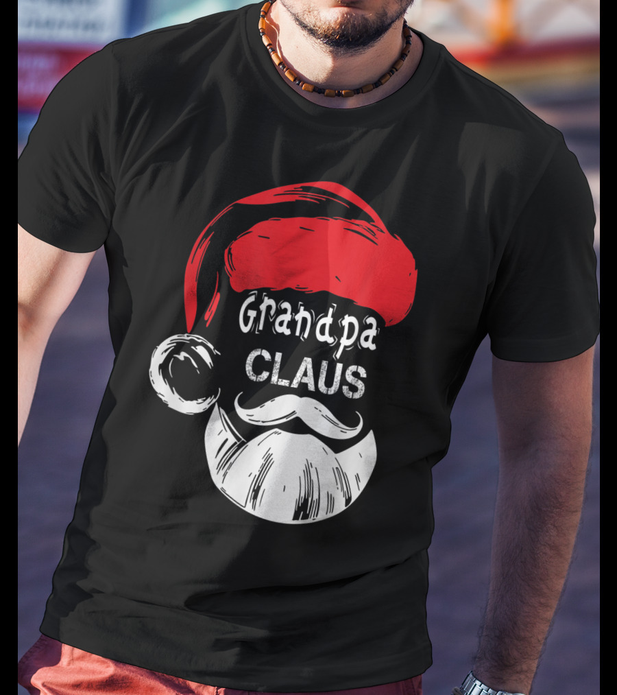 Grandpa Claus Christmas Grandpa Santa Beard Hat T-Shirt
