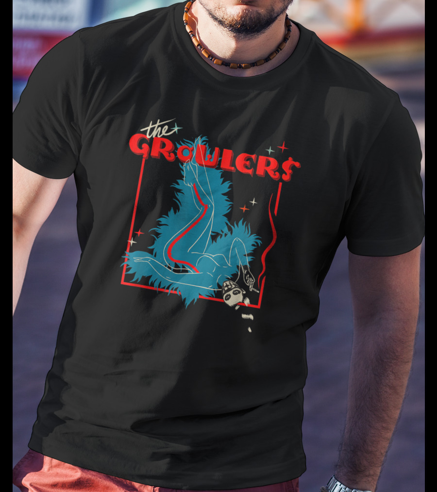 The Growlers Vintage Pop Music Art With Retro Figure And Star Accents T-Shirt