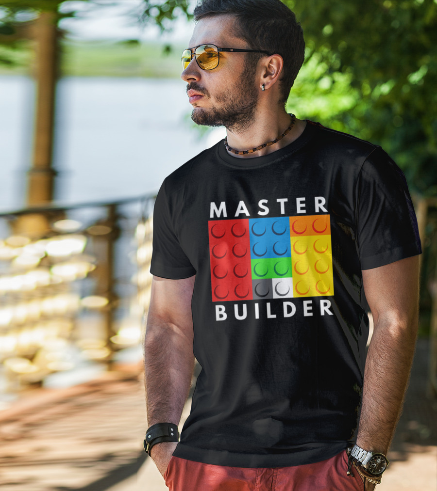 Master Builder Building Blocks Colorful Brick T-Shirt