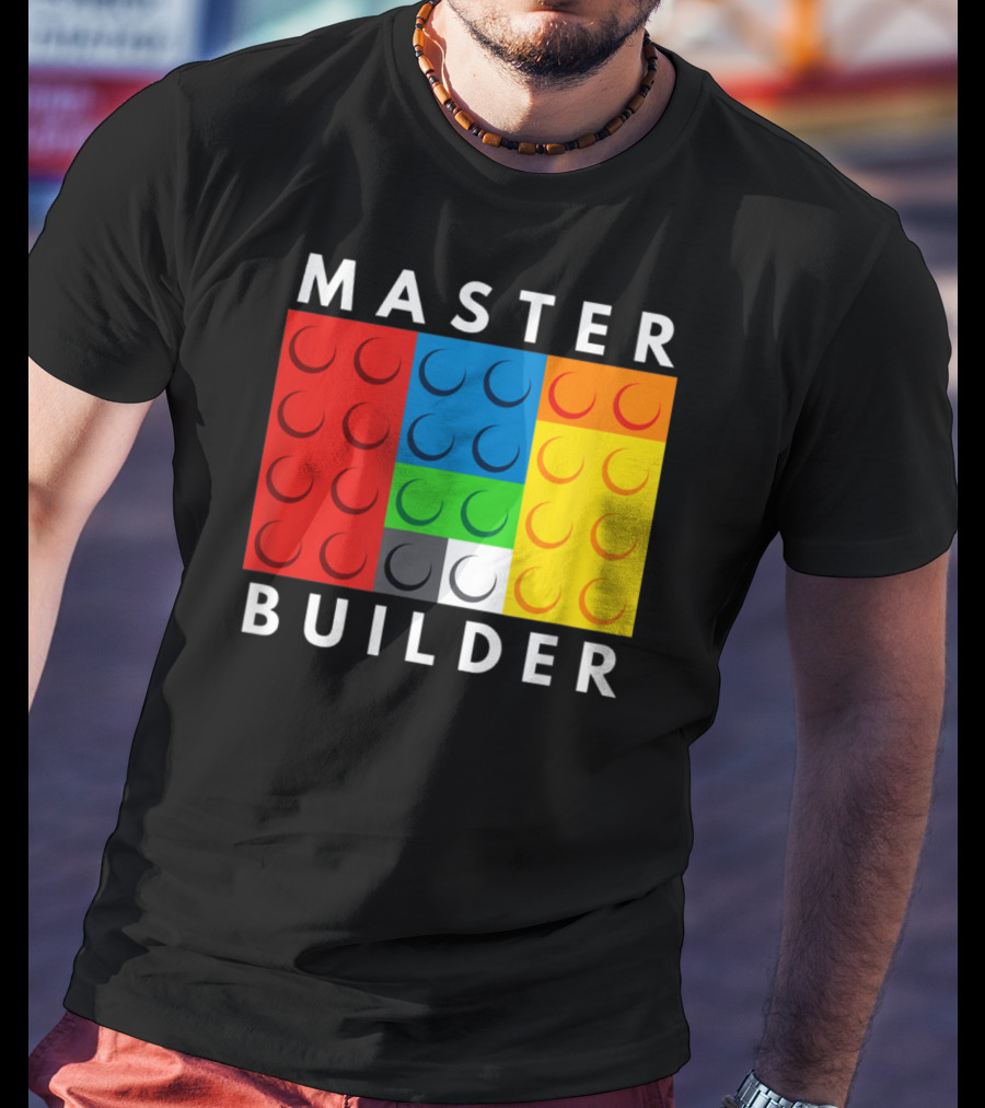 Master Builder Building Blocks Colorful Brick T-Shirt