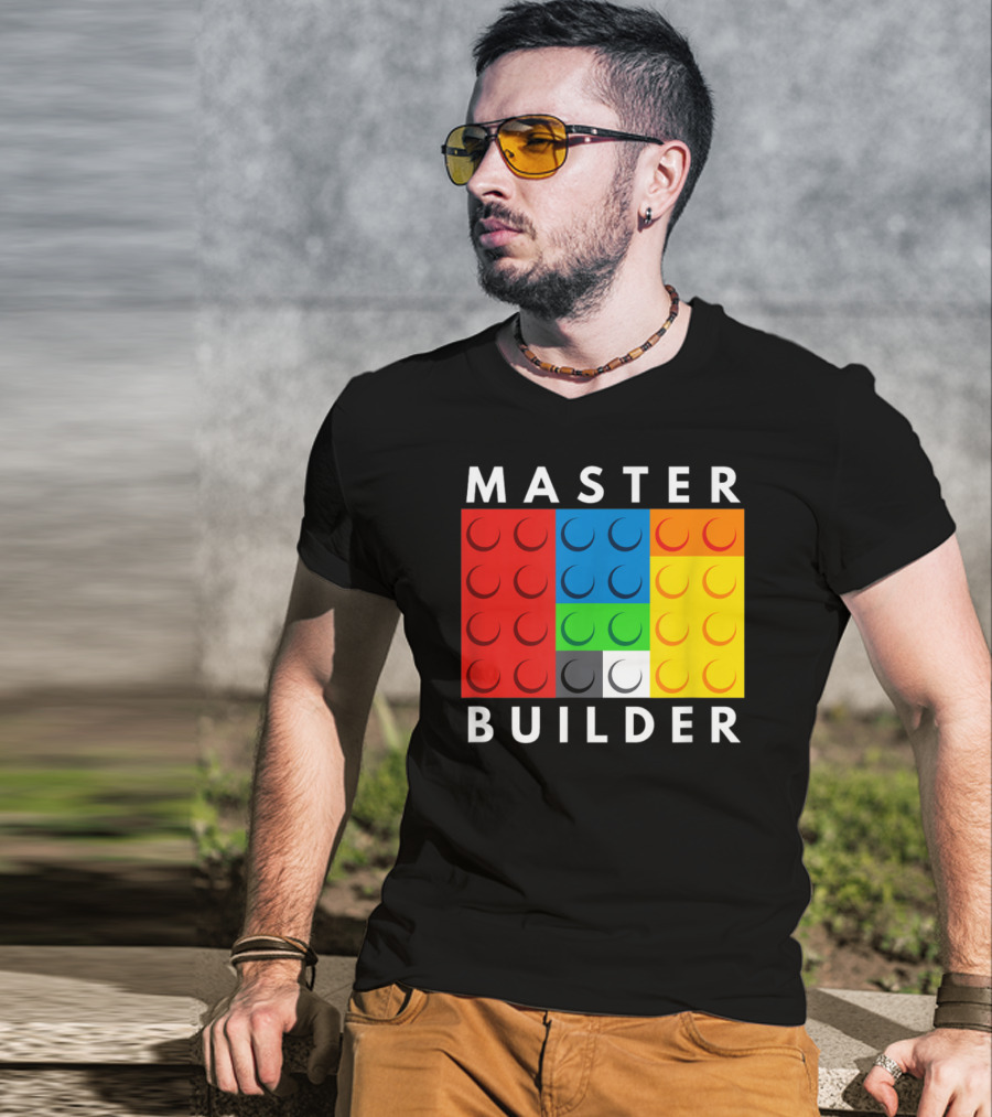Master Builder Building Blocks Colorful Brick T-Shirt