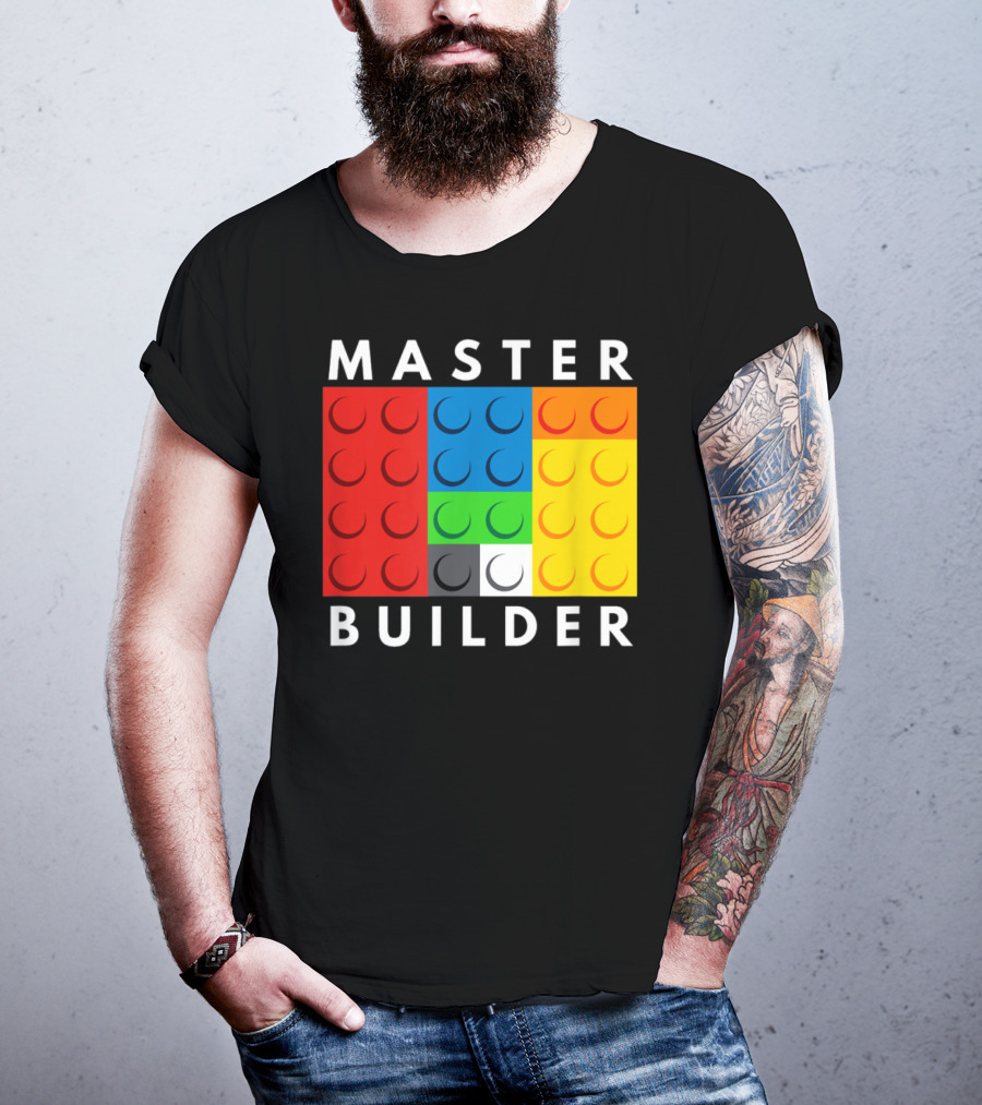 Master Builder Building Blocks Colorful Brick T-Shirt