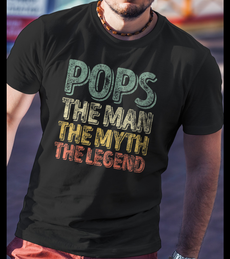 Pops The Man The Myth The Legend Christmas Papa T-Shirt