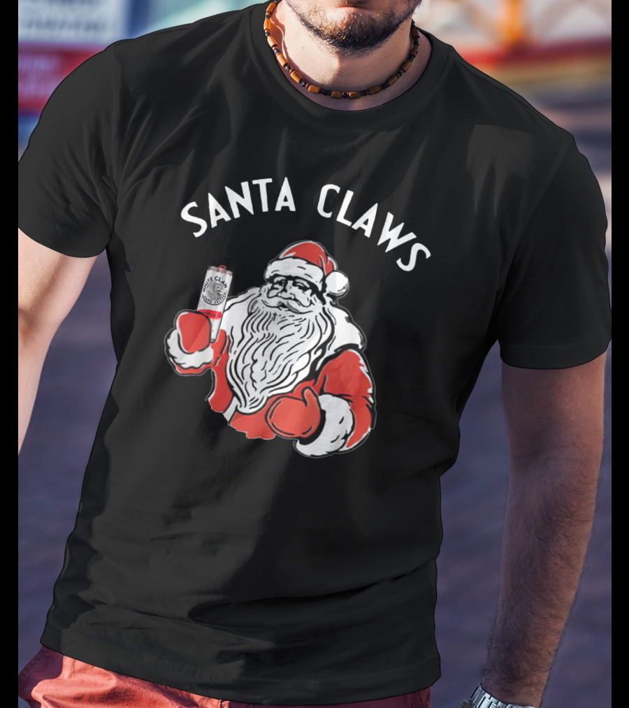 Santa Claws Christmas White Claw Santa T-Shirt