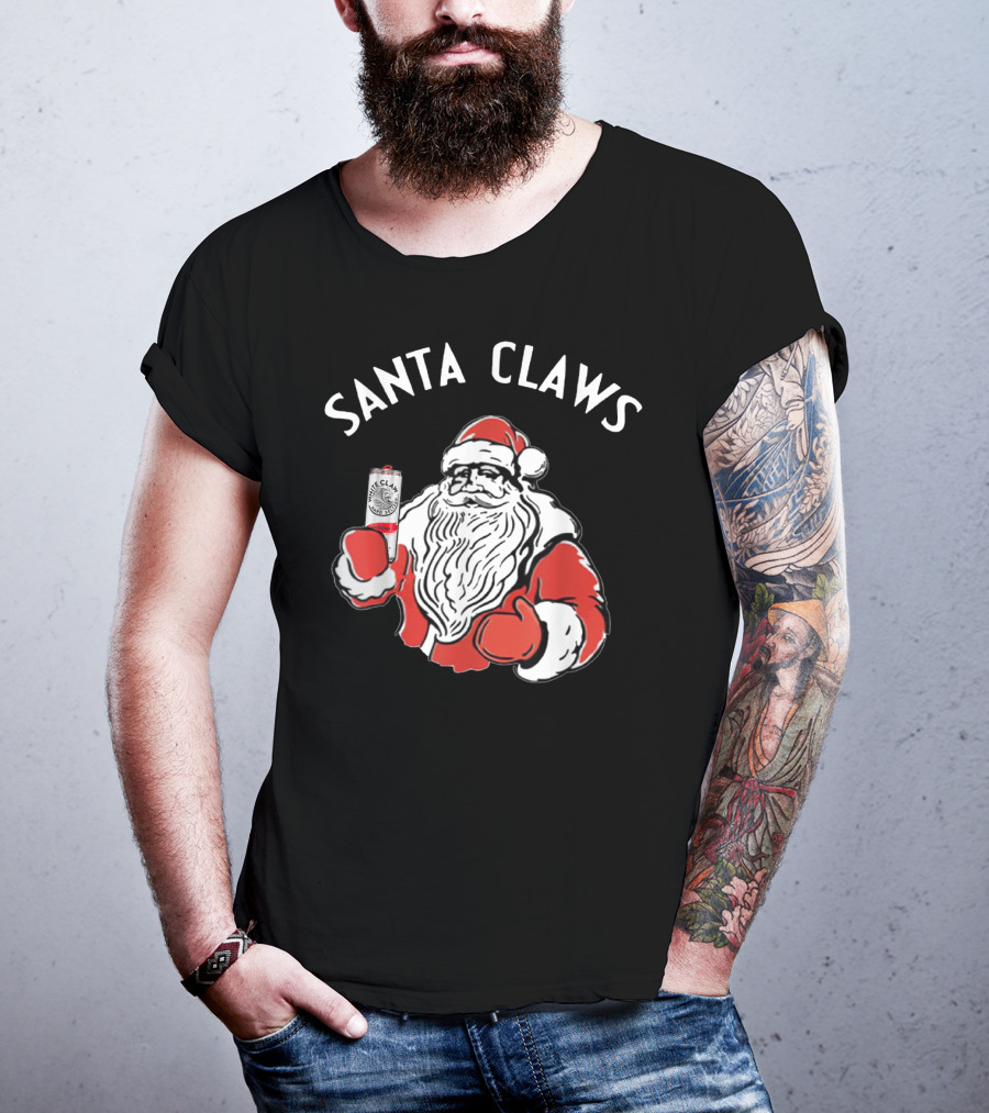 Santa Claws Christmas White Claw Santa T-Shirt