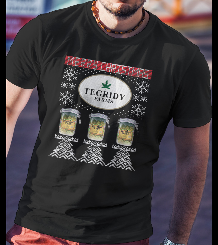 Merry Christmas Tegridy Farms Weed Ugly Christmas Special T-Shirt