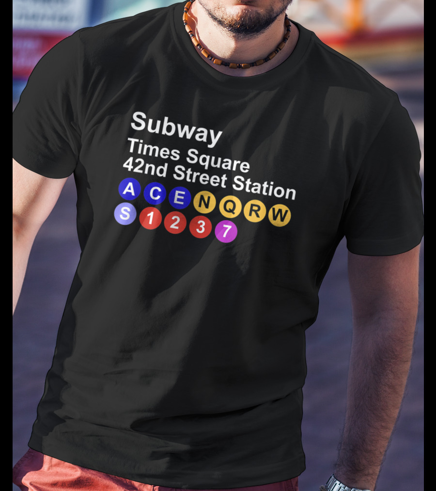 Subway Times Square 42nd Street Station A C E N Q R W S 1 2 3 7 T-Shirt