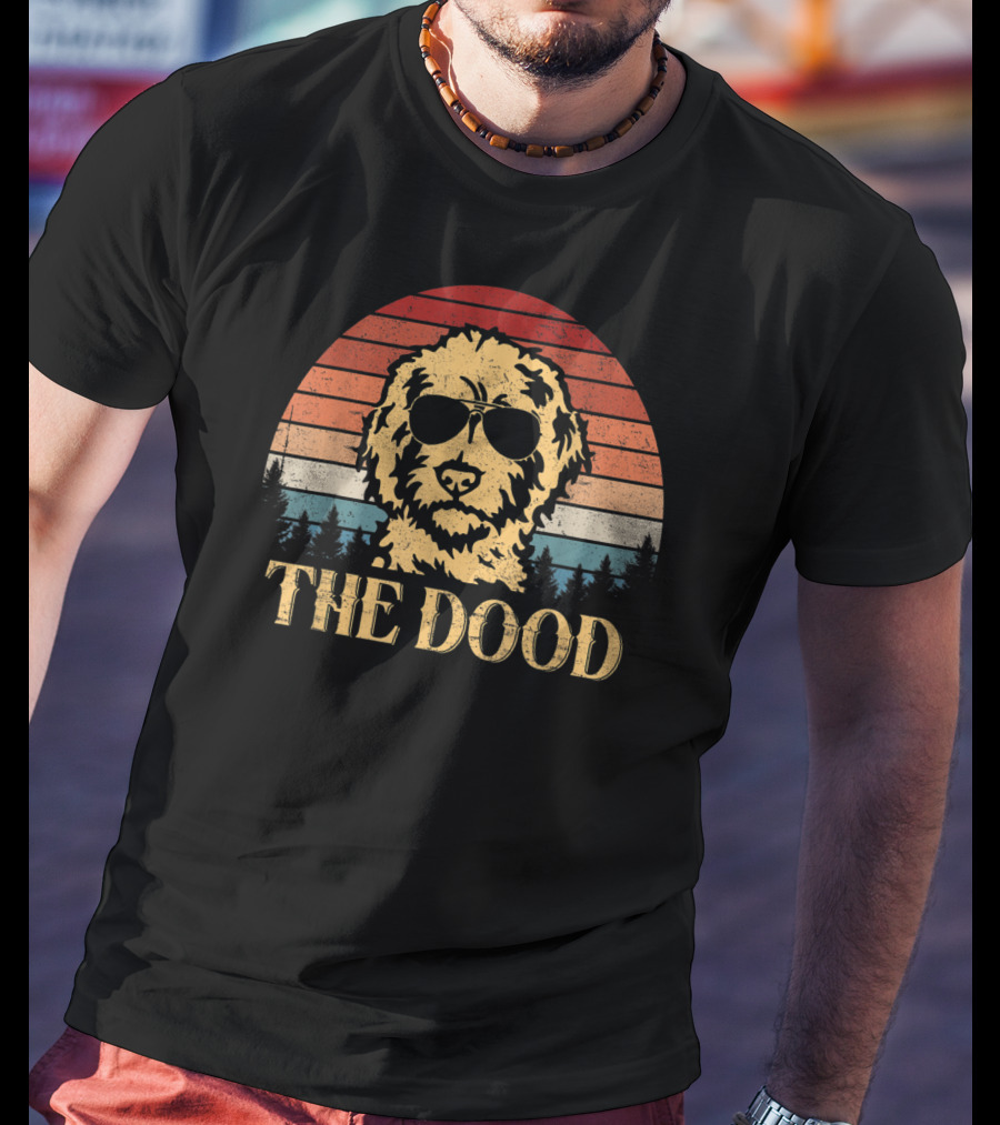 Vintage Goldendoodle Retro Sunset The Dood T-Shirt
