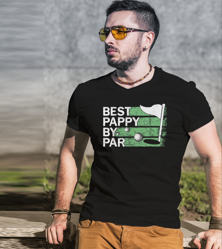 Best Pappy By Par Golf Flag And Ball T-Shirt