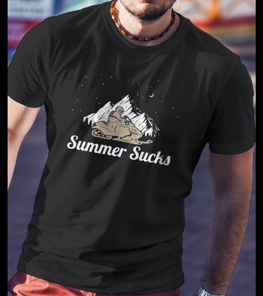 Summer Sucks Snowmobile Skidoo Winter Sports Adventure T-Shirt