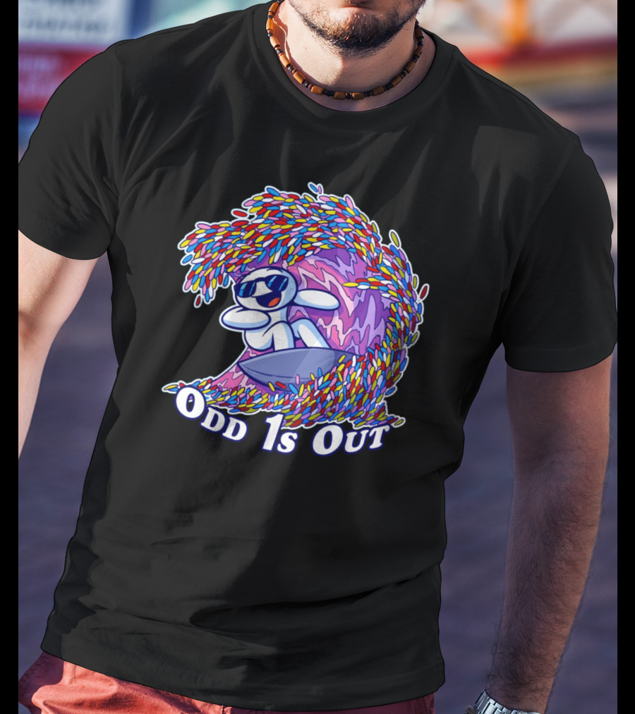Odd 1s Out Surfing Wave Of Colorful Candy T-Shirt